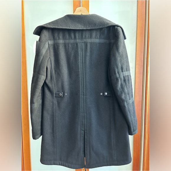 Zara navy over coat with faux shearling collar - Picture 4 of 7